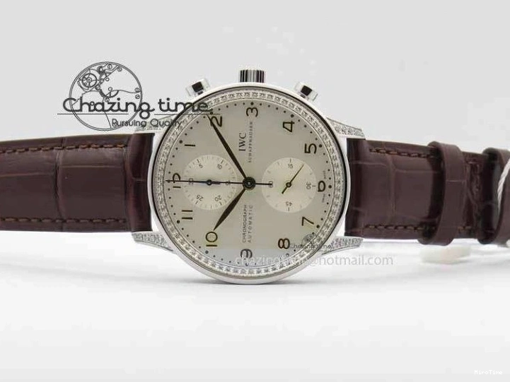 MIROTIME 0507 Portuguese IW3714 Diam ZF V2 1:1 Best Edition White Dial RG Numbers On Brown Leather Strap A79350 (Slim Movement) Fashionable 7246